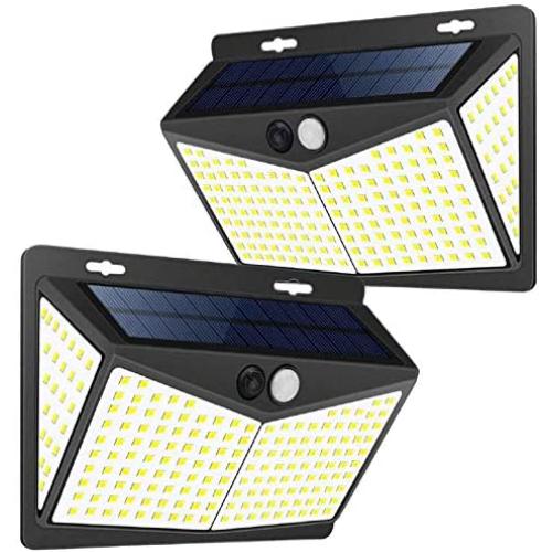 Solar Light Outdoor 208 LED, 3 Modes Wireless Motion Sensor Light Solar Powered Security Night Flood Lights IP65 Waterproof with 270°Wide Angle for Patio Yard Deck Garden Porch (2pack)