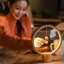 ALLOCACOC Heng Balance Lamp - Ellipse Magnetic Mid-air Switch USB Powered LED Lamp, Warm Eye-Care LED Lamp, Table Lamp, Decoration for Bedroom, Living Room, Dining Room and Office (Round Wood)