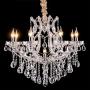 Classic LED Candle Crystal Chandelier, Modern Luxurious K9 Crystal Lighting Fixture Lamp for Dining Room, 8+1 Lights, 31.5 inch(D) 60 inch(H)
