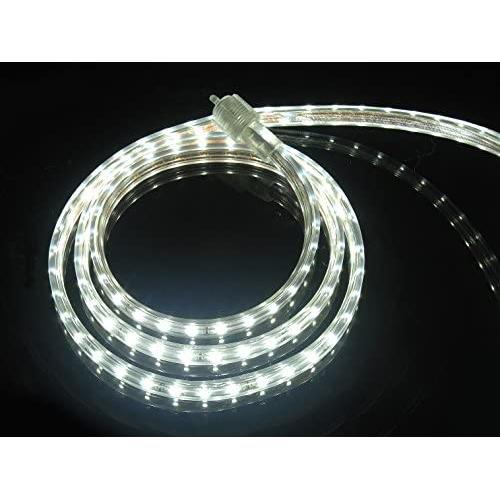 CBConcept UL Listed, 10 Feet, 1080 Lumen, 6000K Pure White, Dimmable, 110-120V AC Flexible Flat LED Strip Rope Light, 180 Units 3528 SMD LEDs, Indoor Outdoor Use, Accessories Included, Ready to use