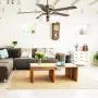 Indoor Ceiling Fan Light Fixtures - FINXIN FXCF07 (2018 New Design) Vintage New Bronze Remote LED 52 Ceiling Fans For Bedroom,Living Room,Dining Room Including Motor,5-Light,5-Blades,Switch