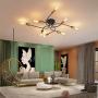 NEWSEE Flush Mount Ceiling Light Fixture Sputnik Chandelier Industrial Bedroom Lighting Fixtures Modern Style for Kitchen Dining Room Living Room Kitchen Hallway Cafe Bar (8 Light)