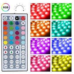 Lepro 65.6ft LED Strip Lights, Ultra-Long RGB 5050 LED Strips with Remote Controller and Fixing Clips, Color Changing Tape Light with 12V ETL Listed Adapter for Bedroom, Room, Kitchen, Bar(32.8FTX 2)