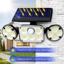 Solar Motion Lights Outdoor, RJFOYB 3 Heads Solar Lights Outdoor, 78 LED Waterproof Flood Lights Outdoor, 270° Adjustable Solar Security Light with Motion Sensor for Garden Garage Patio Yard, 2 Pack