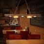 LAKIQ Industrial Farmhouse Kitchen Island Pendant Lighting 5 Lights Wooden Chandelier Rustic Loft Hanging Ceiling Lights Fixture for Bar Restaurant Dining Room