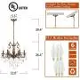 MEEROSEE Crystal Chandeliers Contemporary Chandelier 6 Lights Island Lighting Candle Pendant Ceiling Light Fixture for Dining Room Living Room Kitchen Bedroom Hallway Entry D22.1''