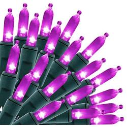 Joiedomi Purple LED Green Wire 100-count Christmas Light, Purple LED Lights for Indoor/Outdoor Christmas Decorations