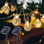 Solar Globe String Lights 2 Pack 30 LED 19.8ft Outdoor Crystal Ball Christmas Decoration Light Waterproof Solar Patio Lights Decor for Xmas Tree Garden Home Wedding Party(Warm White)