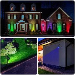 DBF Multicolor Solar Lights Outdoor, Upgraded 18 LED Waterproof Solar Landscape Spotlights Color Changing Auto/Lock Solar Powered Lighting for Garden Yard Pathway Pool Decorative, Pack of 4 (7 Color)
