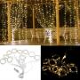 Window Curtain String Light 300 LED 8 Lighting Modes Fairy Lights Remote Control USB Powered Waterproof Lights for Christmas Bedroom Party Wedding Home Garden Wall Decorations (Warm White)