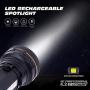 Super Bright Handheld Flashlight,Rechargeable Spot Lights Hand Held,7000 Lumens 6600 mAh LED Flashlight Spotlight,Waterproof Portable for Outdoor Camping Adventure Emergency (Black)