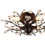 SEOL-LIGHT Vintage Crystal Branches Chandeliers Black Ceiling Light Flush Mounted Fixture With 4 Light 160W