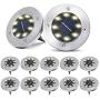 Solar Ground Lights,12 Packs 8 LED Solar Garden Lights Outdoor Waterproof in-Upgraded Outdoor Garden Waterproof Bright in-Ground Lights for Lawn Pathway Yard Driveway(Warm White)