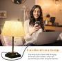 Towkka USB Table Lamps, Pull Chain Switch Bedside Lamps Built-in Dual USB Ports&2 AC Outlets, Stylish Nightstand Table Lamps for Bedroom, Living Room Office, College Dorm, Guest Room(Set of 2)