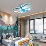 LAKIQ Lovely Butterfly Dimmable LED Flush Mount Ceiling Light for Kids Room Modern Remote Control LED Ceiling Lamp Close to Ceiling Light Fixture for Bedroom Living Room(Blue,Stepless Dimming)