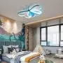 LAKIQ Lovely Butterfly Dimmable LED Flush Mount Ceiling Light for Kids Room Modern Remote Control LED Ceiling Lamp Close to Ceiling Light Fixture for Bedroom Living Room(Blue,Stepless Dimming)