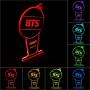 BTS 3D Led Night Light, 16 Colors Changing Lamp with Smart Touch Nightlight & Remote Control Lamp for Children Kids Christmas and Birthday Gifts (Concert Lights)