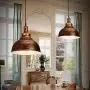 KWOKING Lighting Industrial Vintage 1-Light Pendant Lights Hanging Lights Ceiling Lamp Indoor Lighting Chandelier with Metal Shade in Antique Bronze Finish 11.81inch