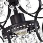 Vikashing Crystal Chandelier Lighting Mini Black Chandeliers 1 Light Elegant Iron Ceiling Light Fixture for Bedroom, Bathroom GC9324B5