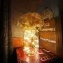 Set of Two Lighted Sconces Country Rustic Mason Jar Wall Sconce HANGING MASON JAR SCONCES WITH LED FAIRY LIGHTS