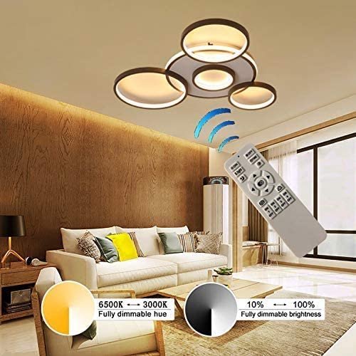 LED Dimming Ceiling Lamp 5-Light Floral Flush Mount Modern LED Ceiling Light Fixture Hanging Lamp Chandelier Lighting Contemporary Pendant lamp for Living Room Bedroom Dining Room