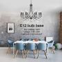 Lucidce Black Chandelier with Crystal Mid Century Ceiling Chandelier Modern Pendant Lighting 8 Lights for Dining Room Hanging