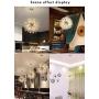 CROSSIO Firework Chandelier LED Light Stainless Steel Crystal Pendant Lighting Ceiling Light Fixtures Chandeliers Lighting for Dining Room Bedroom (Gold, 15.7 Inch)