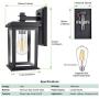 Dusk to Dawn Sensor Outdoor Wall Lantern, Exterior Wall Sconce, Wall Mount LED Lights with E26 Socket, Anti-Rust Waterproof Porch Light Fixture with Clear Glass Shade for Garage, Doorway