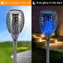 arzerlize Tiki Torches,Solar Flame Lights Outdoor LED Lamp Flickering Flame Dancing Waterproof Garden Landscape Yard Pool Lawn Driveway Path Decoration Outside Decorative Camping Ornaments Blue 4/P