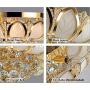 Luxury Crystal Indoor Chandeliers, Modern Gold Flush Mount Ceiling Light Pendant Lamp Fixture for Living Room, Dining Room and Bedroom