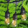 Afirst LED Outdoor String Lights 48Ft with 17 Bulbs, 15 Hanging Sockets, 2W LED Bulbs, E26 Base, Commercial Waterproof Edison String Lights for Party Patio Backyard Porch Deck Market Lighting