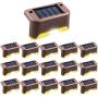 Solar Deck Lights 16 Pack, Solar Step Lights Outdoor, Waterproof LED Solar Fence Lights for Steps, Stairs, Yard, Fence, Deck, Patio, Pathway, Railing and More. Auto On/Off-600mAh (Warm Light)