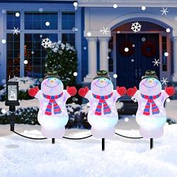 Christmas Decorations Snowman Pathway Light Outdoor, Waterproof Landscape Path Lights Decor 3 in 1 Outdoor Stake Decoration for Patio, Yard, Garden, Lawn Decoration