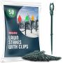 Christmas Light Yard Stakes [Set of 50] Outdoor Light Stakes - 8.5'' Tall - Universal Christmas Pathway Lights On Yards, Driveways - Christmas Yard Stakes - Driveway Christmas Light Stakes - USA Made