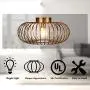 Tangkula Metal Flush Mount Ceiling Light, Antique Brass Metal Ceiling Pendant Light with Strong Arc Iron Lamp-shade, Suitable for Living Room, Kitchen & Dining Hall