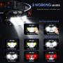 Headlamp Flashlight, MOICO 1000 Lumen Ultra-Light Bright LED Rechargeable Headlight with White Red Light, 2 Pack Waterproof Motion Sensor Head Lamp, 8 Modes for Outdoor Camping Cycling Running Fishing