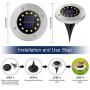 Solar Ground Lights, Upgraded 12 LED Waterproof Solar Disk Lights, In-Ground Solar Lights Outdoor for Patio Pathway Garden Lawn Yard Driveway Deck Walkway (8 Pack Yellow)