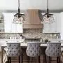 Q&S Farmhouse Rustic Hanging Pendant Light Fixtures,Vintage Chandelier,Industrial Light Fixture for Kitchen Island Dining Room Entryway Foyer,Oak White+ORB Finish,Adjustable