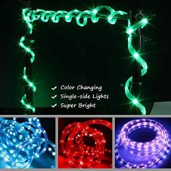 LED Rope Lights, 16.4ft Flat Flexible RGB Strip Light, Color Changing, Waterproof for Indoor Outdoor Use, Connectable Decorative Lighting, 8 Colors and Multiple Modes