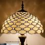 Tiffany Floor Lamp W16H64 Inch Tall Amber Stained Glass Crystal Pear Bead Lampshade S005 WERFACTORY LAMPS Lover Gifts Antique Style Standing Read Lighting Base Living Room Bedroom Bedside Coffee Table