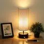 xydled Touch Control Table Lamp with USB Charging Port 3-Way Dimmable Modern Bedside Lamps Gray Linen Nightstand Lights for Bedroom Living Room,Office ST64 E26 LED Bulb Included(Set of 2)