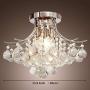 Chandelier Modern K9 Crystal Raindrop Chandelier Lighting Flush Mount LED Ceiling Light Fixture for Dining Room Bathroom Bedroom Livingroom Pendant Lamp 11''H 16''W