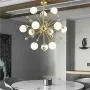 Modo Lighting Sputnik Chandelier Lighting Fixture Gold Mid Century Modern Hanging Pendant Light, Frosted Glass Modern Ceiling Pendant Light Living Room Dining Room. (12-Light) Modo Lighting Sputnik Chandelier Lighting Fixture Gold Mid Century Modern Hanging Pendant Light, Frosted Glass Modern Ceiling Pendant Light Living Room Dining Room. (12-Light)