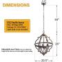 Rustic Vintage Pendant Light Indoor Six-Light with Metal Spherical Shade for Kitchen, Dining Room, Living Room Ceiling Hanging Light E12 Candelabra Base