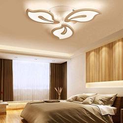 LAKIQ Modern LED Ceiling Light Flush Mount Multi Lights Acrylic Close to Ceiling Chandelier Lighting Fixture Flower Shade for Living Room Bedroom Dining Room (3 Lights, Warm Light)
