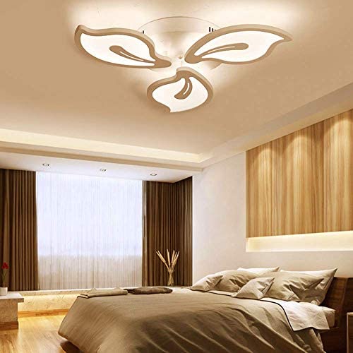 LAKIQ Modern LED Ceiling Light Flush Mount Multi Lights Acrylic Close to Ceiling Chandelier Lighting Fixture Flower Shade for Living Room Bedroom Dining Room (3 Lights, Warm Light)