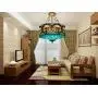 LITFAD Tiffany Ceiling Light 19.69''Height 5-Lights Pendant Light with Splendid Baroque Pattern Glass Shade 110V-120V Ceiling Hanging Light for Living Room Bedroom Hotel