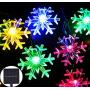 Inngree Solar Christmas String Lights 20 ft 30 LED 8 Modes Solar Snowflake Outdoor Waterproof Powered Fairy String Lights For Home Garden Parties Patio Yard Christmas Tree Decorations (1Pack,Multicolo