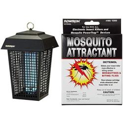 Flowtron BK-40D Electronic Insect Killer, 1 Acre Coverage,Black & MA-1000 Octenol Mosquito Attractant Cartridge