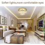 Modern Crystal Chandelier, Raindrop Pendant Lighting Fixtures, Flush Mount LED Ceiling Light, Hanging Lamp for Living Room, Bedroom, Dining Room